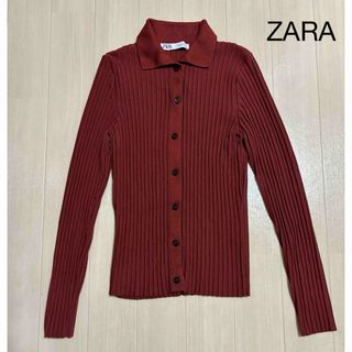 ザラ(ZARA)の◆美品◆ ZARA カーディガン　赤　レッド　Mサイズ(カーディガン)