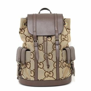 Gucci - グッチ GUCCI ジャンボGG バックパック キャメル＆エボニー 678829 リュックサック ウェブストライプ【中古】