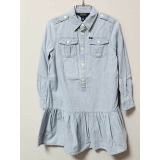 ラルフローレン(Ralph Lauren)の《ラルフローレン/Ralph Lauren》120cm 長袖シャツワンピース インディゴブルー【中古】子供服 キッズ kids 女の子 春 412032 onepi(ワンピース)