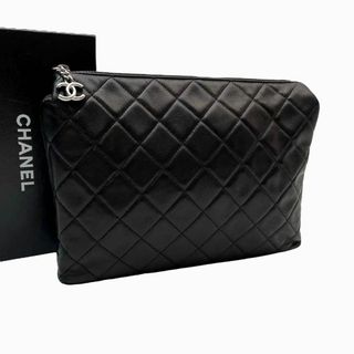 CHANEL - 美品 シャネル ラムスキン マトラッセ クラッチ バッグ ポーチ ココマーク