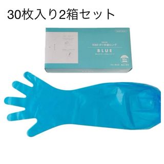 水野産業N360ポリ手袋ロングブルー2箱セット(収納/キッチン雑貨)