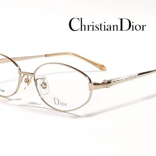 クリスチャンディオール(Christian Dior)のChristian Dior メガネフレーム 日本製 CD-7585J ゴールド(サングラス/メガネ)