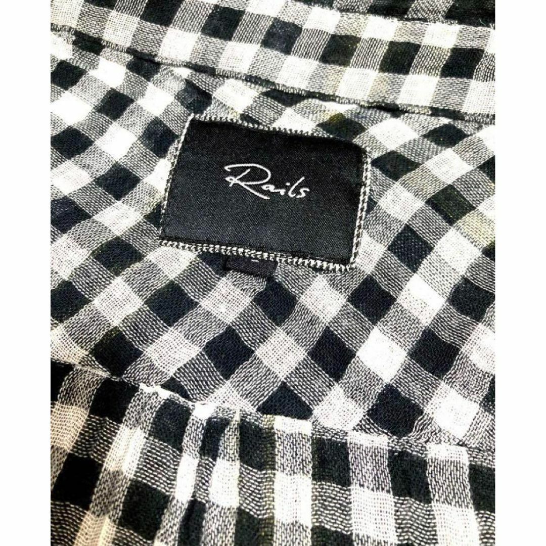 Rails(レイルズ)のほぼ新品✦ Rails コットン チェックシャツ 黒×黄 ガーゼシャツ 長袖 綿 レディースのトップス(シャツ/ブラウス(長袖/七分))の商品写真