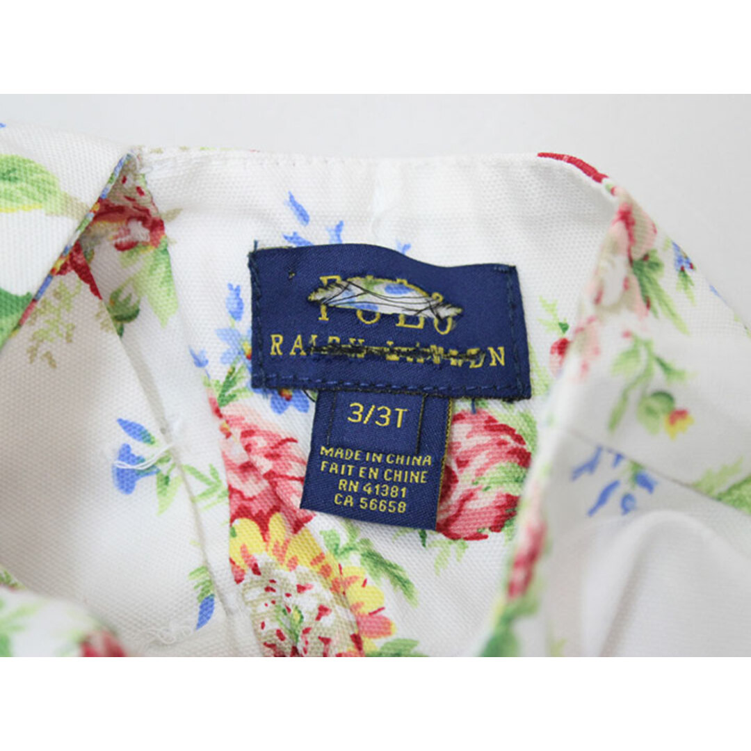 Ralph Lauren(ラルフローレン)の▲ラルフローレン/Ralph Lauren▲100cm(3) ノースリーブワンピース/ジャンパースカート 白系 花柄【中古】子供服 キッズ kids 女の子 夏 426032 onepi キッズ/ベビー/マタニティのキッズ服女の子用(90cm~)(ワンピース)の商品写真