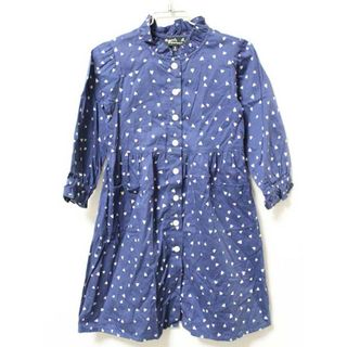 アニエスベー(agnes b.)の《アニエスb/アニエスベー/agnes b. ENFANT》105cm 長袖シャツワンピース 紺×白【中古】子供服 キッズ kids 女の子 春秋 822032 onepi(ワンピース)