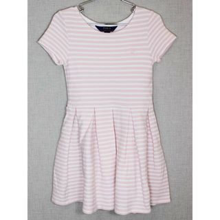 ラルフローレン(Ralph Lauren)の[ラルフローレン/Ralph Lauren]130cm 半袖ワンピース ピンク×白【中古】子供服 キッズ kids 女の子 夏 516032 onepi(ワンピース)