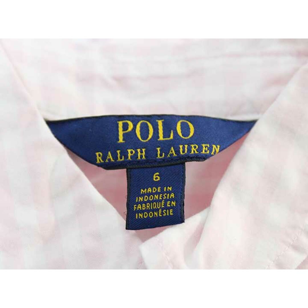 Ralph Lauren(ラルフローレン)の《ラルフローレン/Ralph Lauren》120cm 長袖シャツワンピース ピンク×白【中古】子供服 キッズ kids 女の子 春 412032 onepi キッズ/ベビー/マタニティのキッズ服女の子用(90cm~)(ワンピース)の商品写真