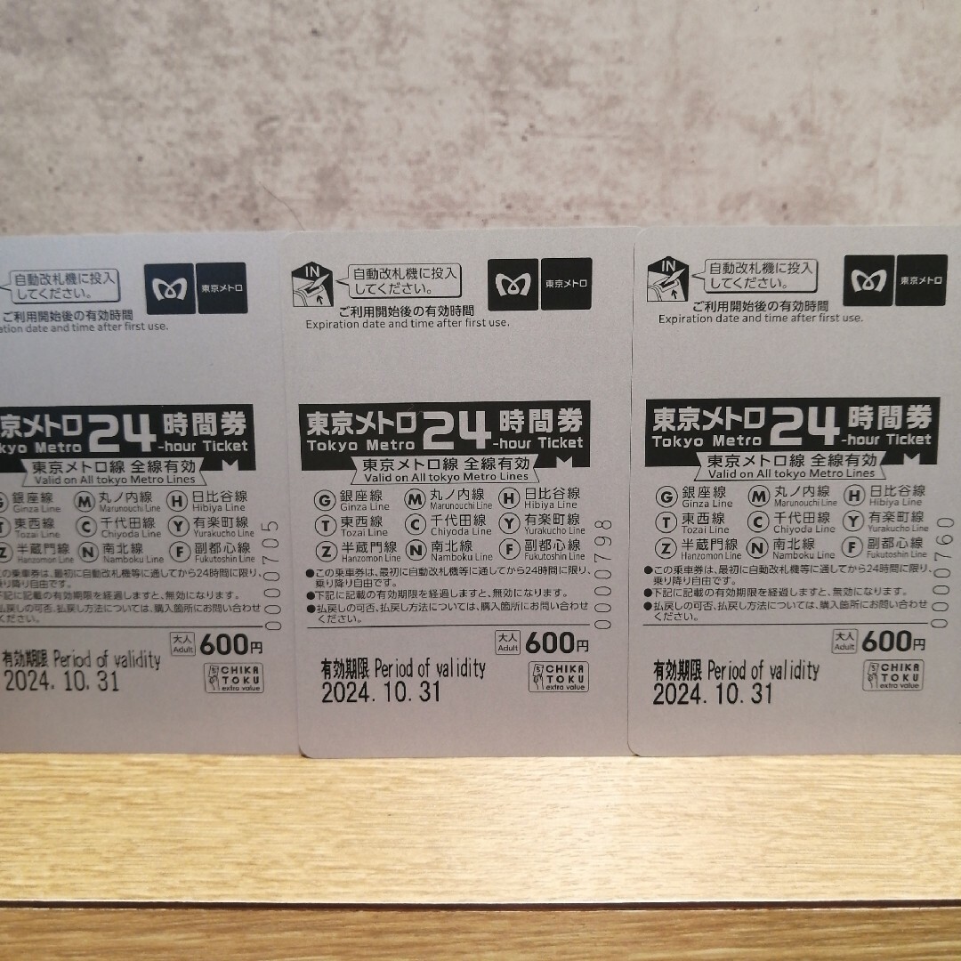 【１枚使用済】東京メトロ 24時間券 印象派 モネからアメリカへ 限定 デザイン チケットの乗車券/交通券(鉄道乗車券)の商品写真