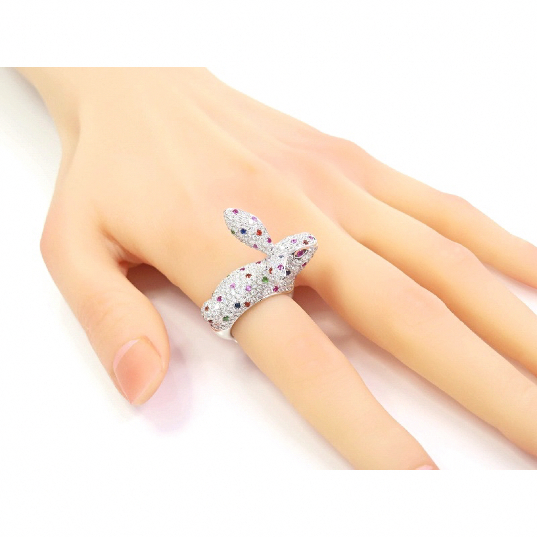 Bijou de M MIO HARUTAKA K18 マルチ石 うさぎ リングの通販 by Bijou de M MIO HARUTAKA K18 マルチ石 うさぎ リングの通販 by