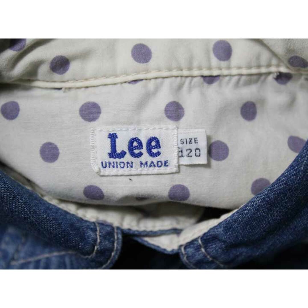 Lee(リー)の《リー/Lee》120cm 長袖シャツワンピース インディゴブルー【中古】子供服 キッズ kids 女の子 春秋 703032 onepi キッズ/ベビー/マタニティのキッズ服女の子用(90cm~)(ワンピース)の商品写真