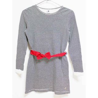 プチバトー(PETIT BATEAU)の【値下げ!】‡プチバトー/PETIT BATEAU‡140cm 長袖ワンピース 白×紺【中古】子供服 キッズ kids ジュニア 女の子 春 303032 onepi(ワンピース)