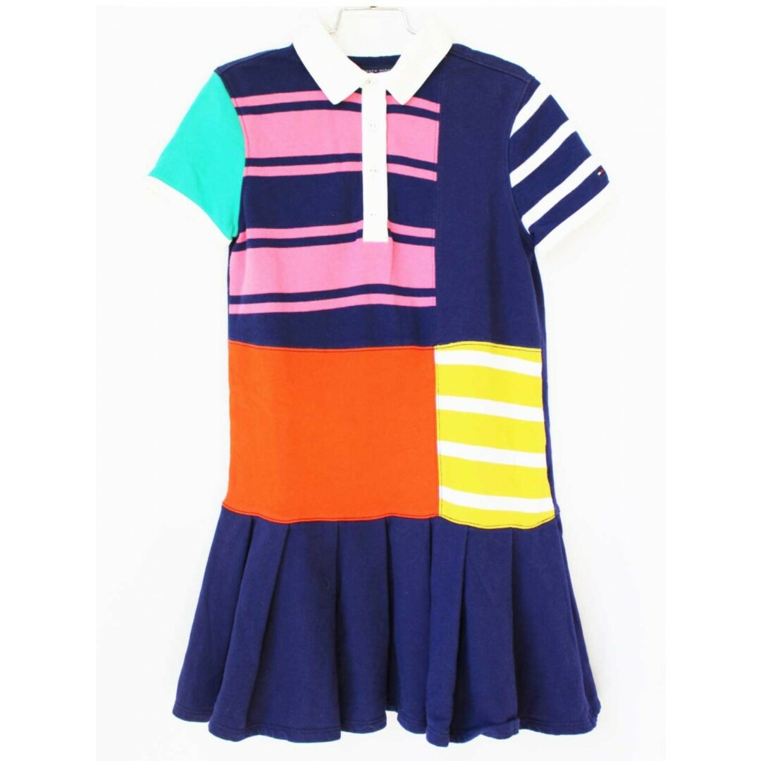 TOMMY HILFIGER(トミーヒルフィガー)の[トミーヒルフィガー/TOMMY HILFIGER]130cm 半袖ワンピース 紺×マルチカラー【中古】子供服 キッズ kids 女の子 春夏 onepi 103042 キッズ/ベビー/マタニティのキッズ服女の子用(90cm~)(ワンピース)の商品写真