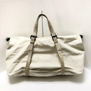 BOTTEGA VENETA(ボッテガヴェネタ) ボストンバッグ イントレチャート アイボリー×グレーベージュ 本体ロックなし レザー