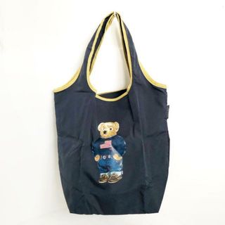 ポロラルフローレン(POLO RALPH LAUREN)のPOLObyRalphLauren(ポロラルフローレン) トートバッグ美品  - ダークネイビー×ブラウン×マルチ クマ/折りたたみ/エコバッグ ナイロン(トートバッグ)