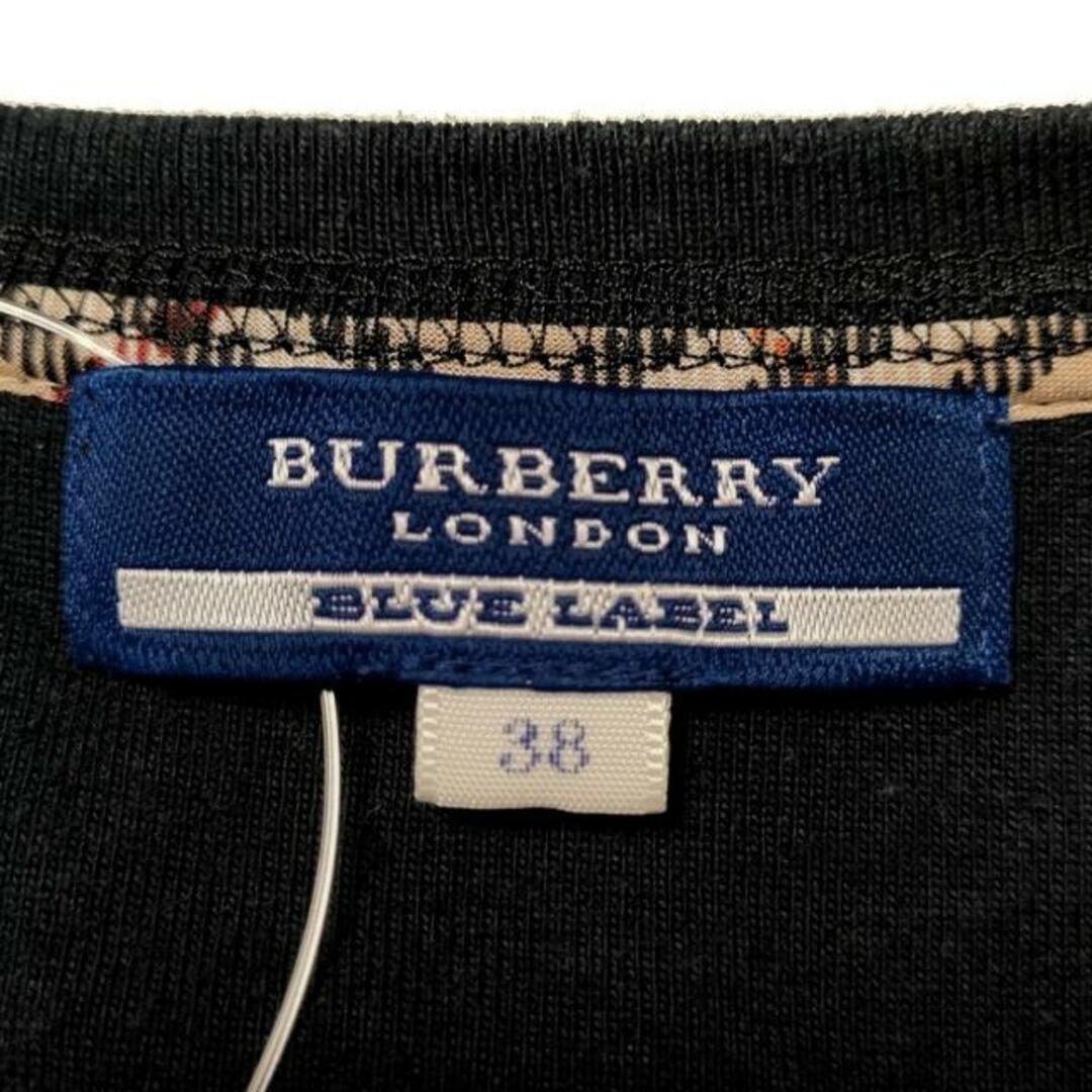 BURBERRY BLUE LABEL(バーバリーブルーレーベル)のBurberry Blue Label(バーバリーブルーレーベル) 七分袖カットソー サイズ38 M レディース - 黒 レディースのトップス(カットソー(長袖/七分))の商品写真