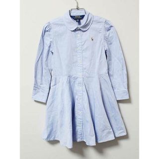 ラルフローレン(Ralph Lauren)の《ラルフローレン/Ralph Lauren》115cm 長袖シャツワンピース ブルー【中古】子供服 キッズ kids 女の子 春 412032 onepi(ワンピース)