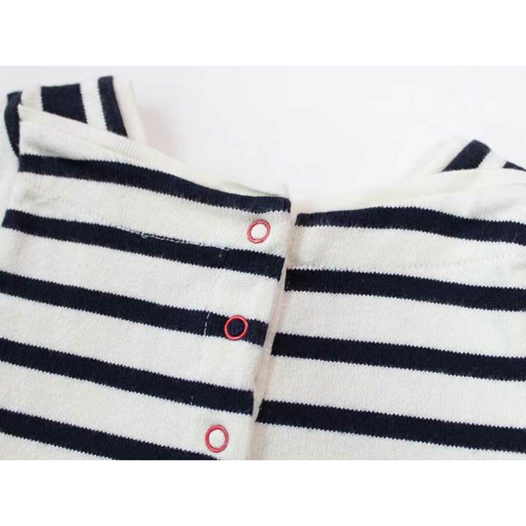 PETIT BATEAU(プチバトー)の☆プチバトー/PETIT BATEAU☆95cm 半袖ワンピース オフホワイト×紺 【中古】子供服 キッズ kids 女の子 夏 035032 onepi キッズ/ベビー/マタニティのキッズ服女の子用(90cm~)(ワンピース)の商品写真