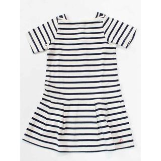 プチバトー(PETIT BATEAU)の☆プチバトー/PETIT BATEAU☆104cm 半袖ワンピース オフホワイト×紺 【中古】子供服 キッズ kids 女の子 夏 035032 onepi(ワンピース)