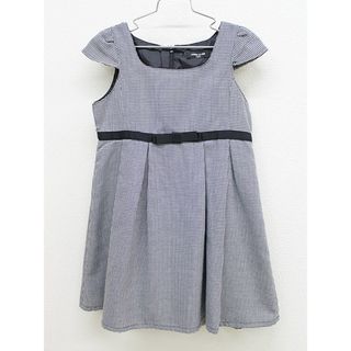 COMME CA ISM - ▲コムサイズム/COMME CA ISM▲120cm 半袖/キャップスリーブワンピース 黒白 千鳥格子 フォーマル 卒園式 入学式 謝恩会 結婚式 発表会 お稽古 通塾 七五三 冠婚葬祭【中古】子供服 キッズ kids 女の子 fml 111042