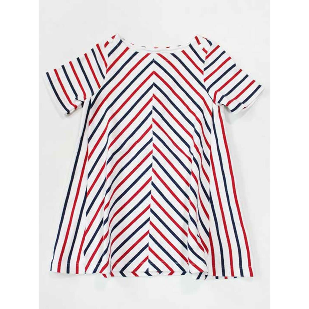 PETIT BATEAU(プチバトー)の☆プチバトー/PETIT BATEAU☆104cm 半袖ワンピース 白×紺 【中古】子供服 キッズ kids 女の子 夏 035032 onepi キッズ/ベビー/マタニティのキッズ服女の子用(90cm~)(ワンピース)の商品写真