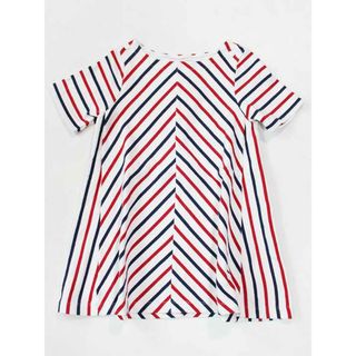 プチバトー(PETIT BATEAU)の☆プチバトー/PETIT BATEAU☆104cm 半袖ワンピース 白×紺 【中古】子供服 キッズ kids 女の子 夏 035032 onepi(ワンピース)