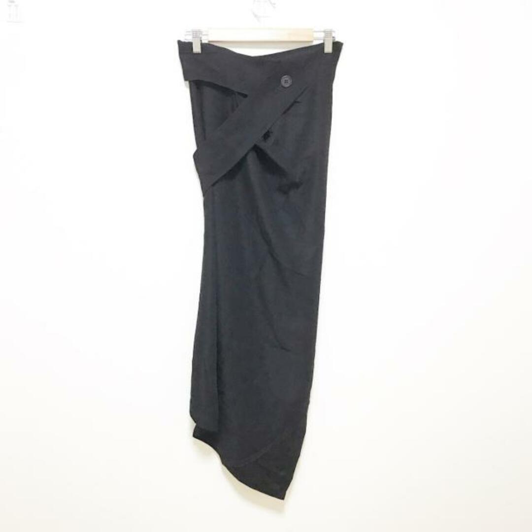 Y´s(ワイズ) 巻きスカート レディース - 黒 ロング/変形デザイン