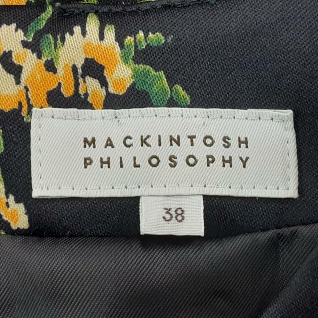 おまけ付 MACKINTOSH PHILOSOPHY(マッキントッシュフィロソフィー) ワンピース サイズ38 L レディース美品 - ダークネイビー×グリーン×マルチ 半袖/ひざ丈/花柄