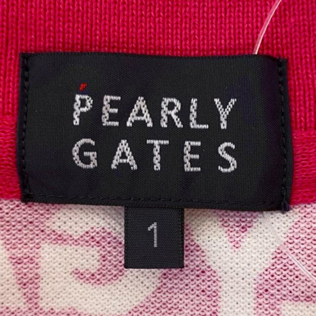 PEARLY GATES(パーリーゲイツ)のPEARLY GATES(パーリーゲイツ) 半袖ポロシャツ サイズ1 S レディース - ピンク×アイボリー×パープル レディースのトップス(ポロシャツ)の商品写真