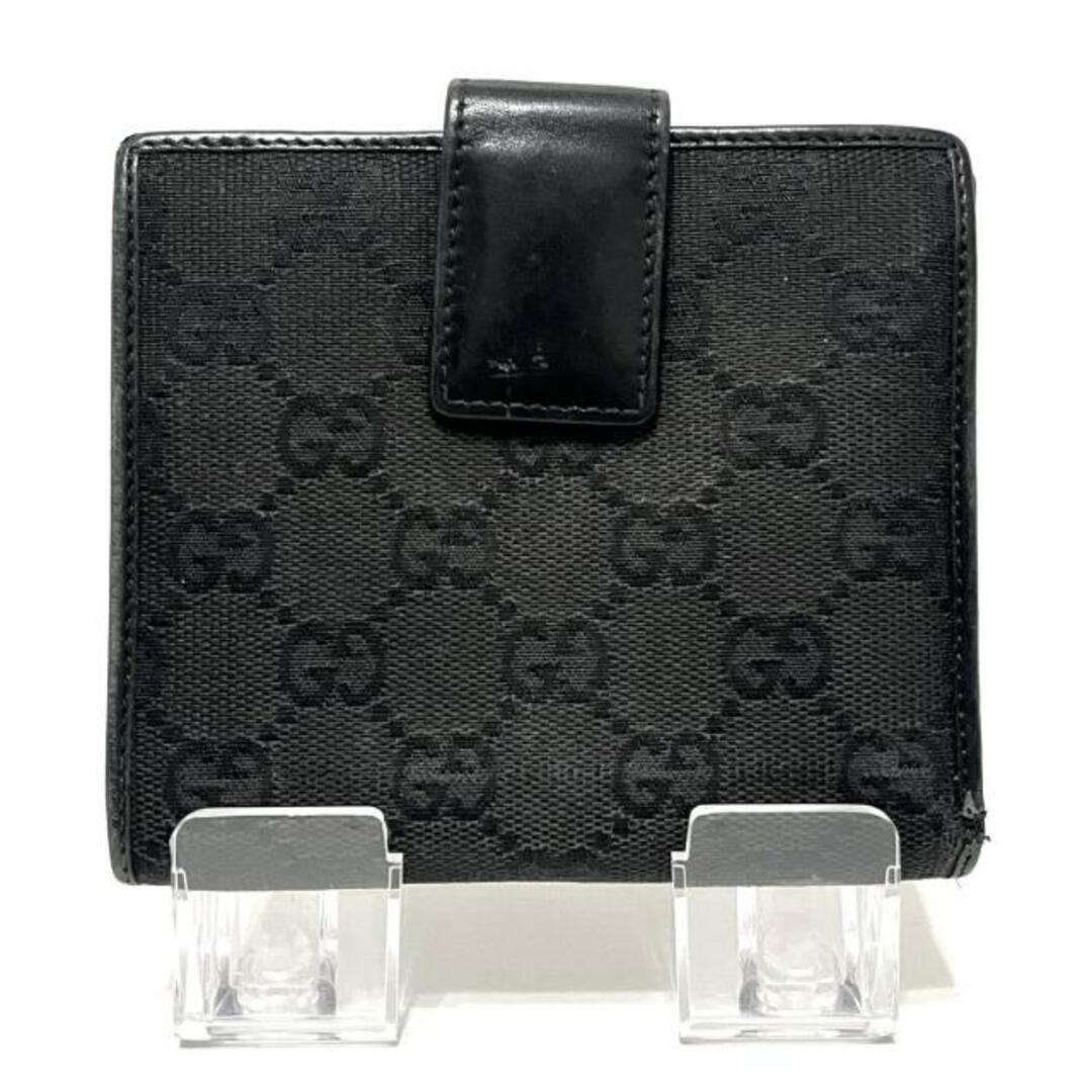 Gucci - GUCCI(グッチ) Wホック財布 GG柄,メタルバー 05504 黒