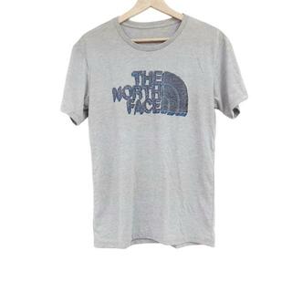 ザノースフェイス(THE NORTH FACE)のTHE NORTH FACE(ノースフェイス) 半袖Tシャツ サイズL メンズ - グレー×ダークネイビー×ブルー クルーネック(Tシャツ/カットソー(半袖/袖なし))