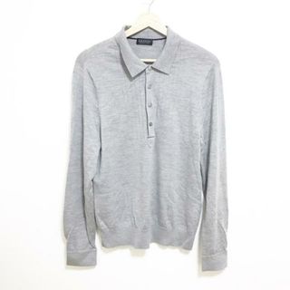 ランバンコレクション(LANVIN COLLECTION)のLANVIN COLLECTION(ランバンコレクション) 長袖ポロシャツ メンズ - グレー ニット(ポロシャツ)