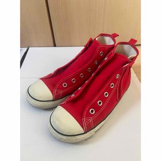 コンバース(CONVERSE)のコンバース　22cm 赤　靴紐、箱なし(スニーカー)