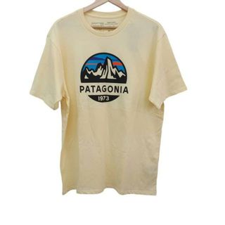 パタゴニア(patagonia)のPatagonia(パタゴニア) 半袖Tシャツ サイズM メンズ美品  - ライトイエロー クルーネック(Tシャツ/カットソー(半袖/袖なし))