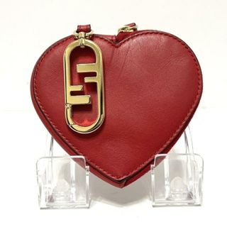 フェンディ(FENDI)のFENDI(フェンディ) コインケース美品  - 8M0467 レッド ハート レザー(コインケース)