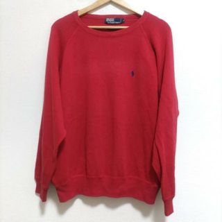 ポロラルフローレン(POLO RALPH LAUREN)のPOLObyRalphLauren(ポロラルフローレン) 長袖カットソー サイズM メンズ - レッド クルーネック(Tシャツ/カットソー(七分/長袖))