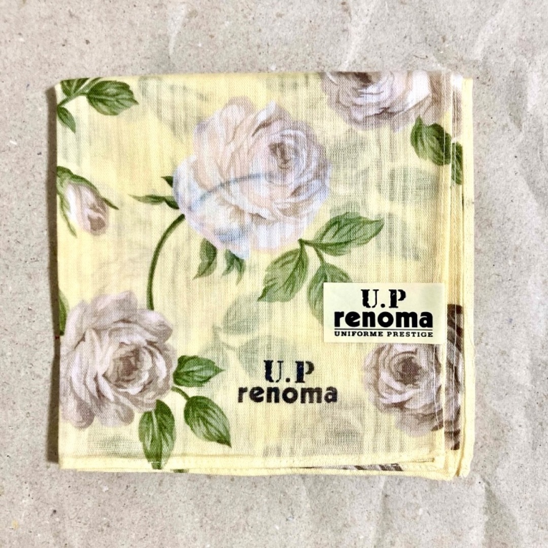 U.P renoma(ユーピーレノマ)の【新品未使用】 U.P renoma レノマ 花柄 ハンカチ イエロー レディースのファッション小物(ハンカチ)の商品写真