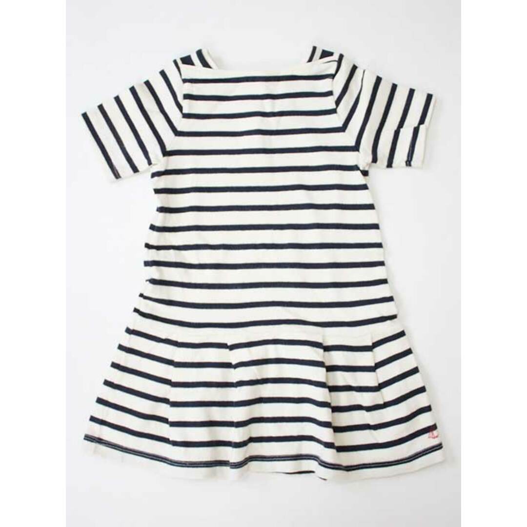 PETIT BATEAU(プチバトー)の●プチバトー/PETIT BATEAU●95cm 半袖ワンピース アイボリー×紺【中古】子供服 キッズ kids 女の子 夏 126022 onepi キッズ/ベビー/マタニティのキッズ服女の子用(90cm~)(ワンピース)の商品写真