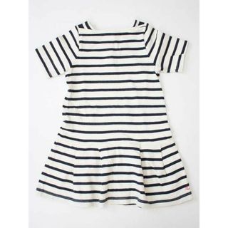 プチバトー(PETIT BATEAU)の●プチバトー/PETIT BATEAU●95cm 半袖ワンピース アイボリー×紺【中古】子供服 キッズ kids 女の子 夏 126022 onepi(ワンピース)