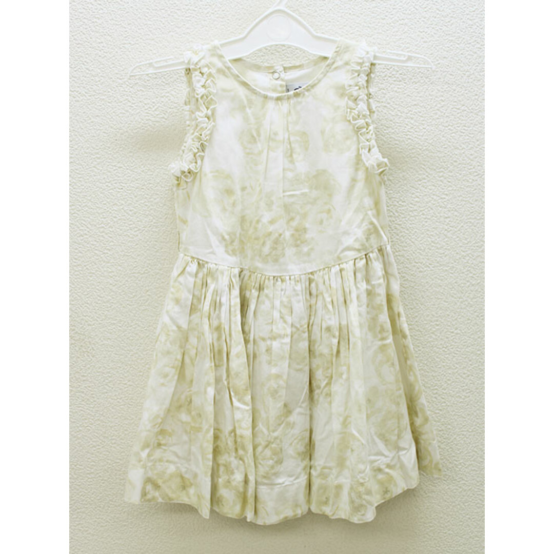 PETIT BATEAU(プチバトー)の▲プチバトー/PETIT BATEAU▲95cm(3ans) ノースリーブワンピース ベージュ×白 花柄【中古】子供服 キッズ kids 女の子 夏 307032 onepi キッズ/ベビー/マタニティのキッズ服女の子用(90cm~)(ワンピース)の商品写真