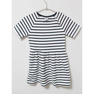 プチバトー(PETIT BATEAU)の【値下げ!】《プチバトー/PETIT BATEAU》128cm 半袖ワンピース 白×紺 '21年製【中古】子供服 キッズ kids 女の子 夏 035032 onepi(ワンピース)