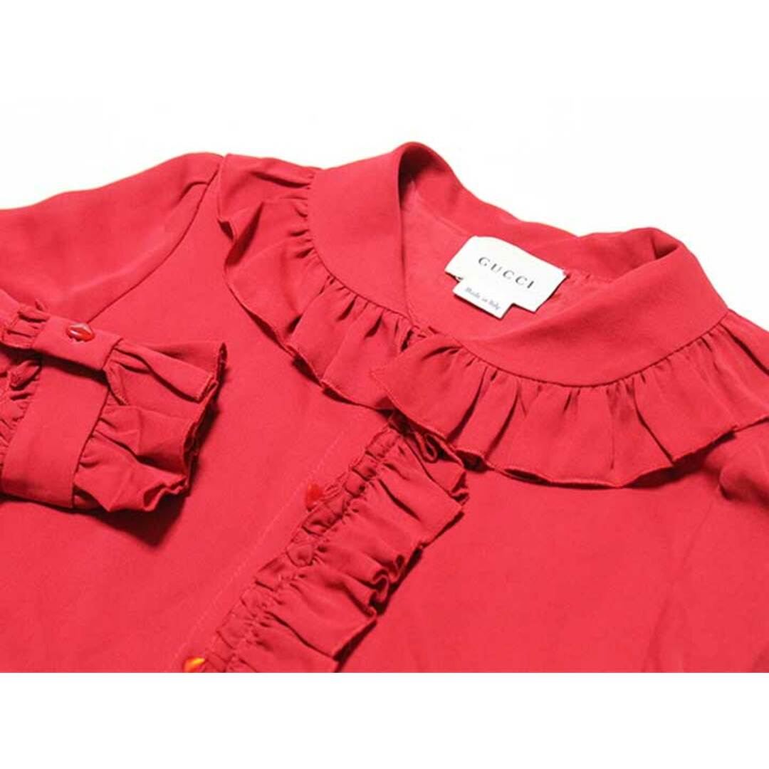 GUCCI - ‡グッチ/GUCCI‡115cm 長袖ワンピース 赤系 シルク100 GUCCI - ‡グッチ/GUCCI‡115cm 長袖ワンピース 赤系 シルク100