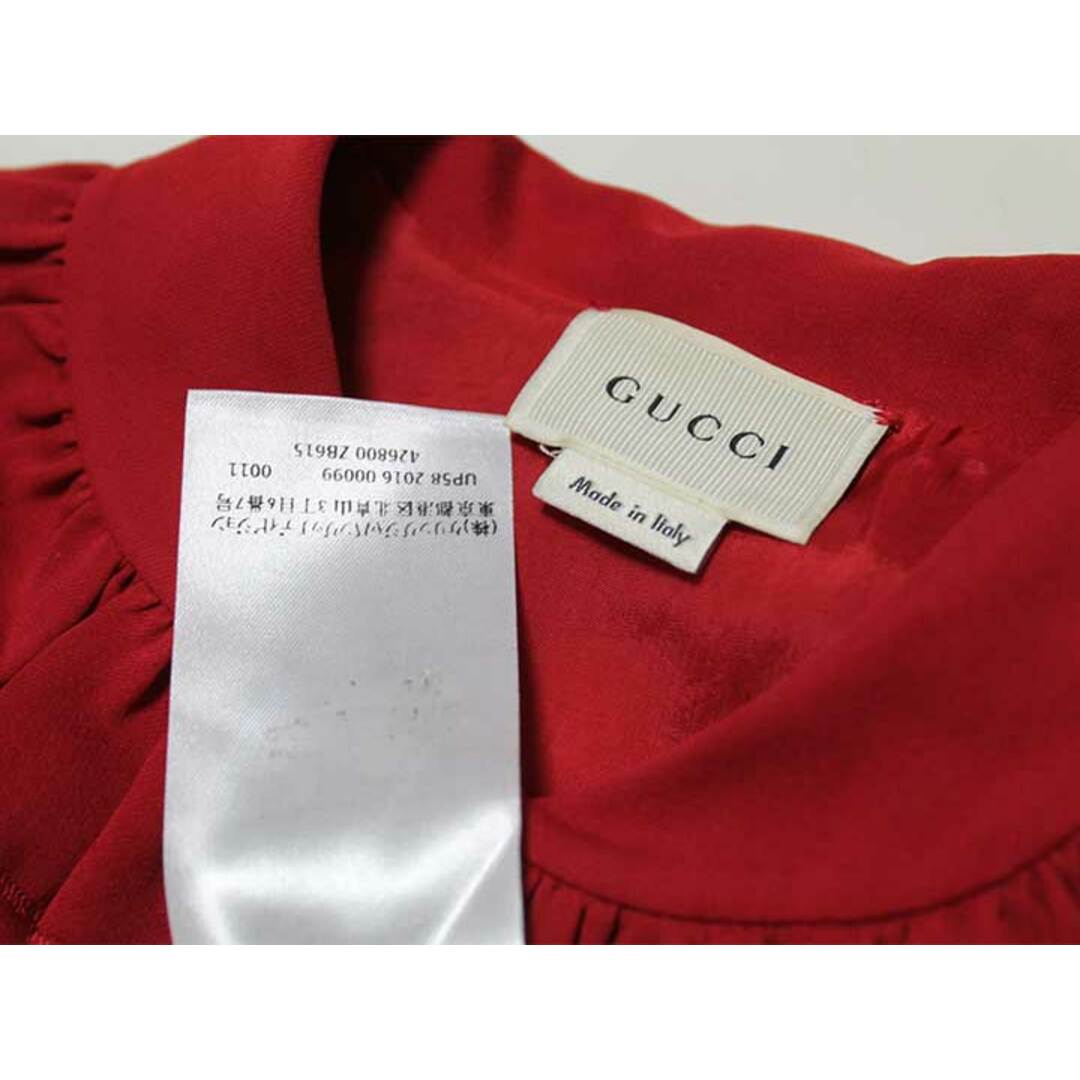 GUCCI - ‡グッチ/GUCCI‡115cm 長袖ワンピース 赤系 シルク100 GUCCI - ‡グッチ/GUCCI‡115cm 長袖ワンピース 赤系 シルク100