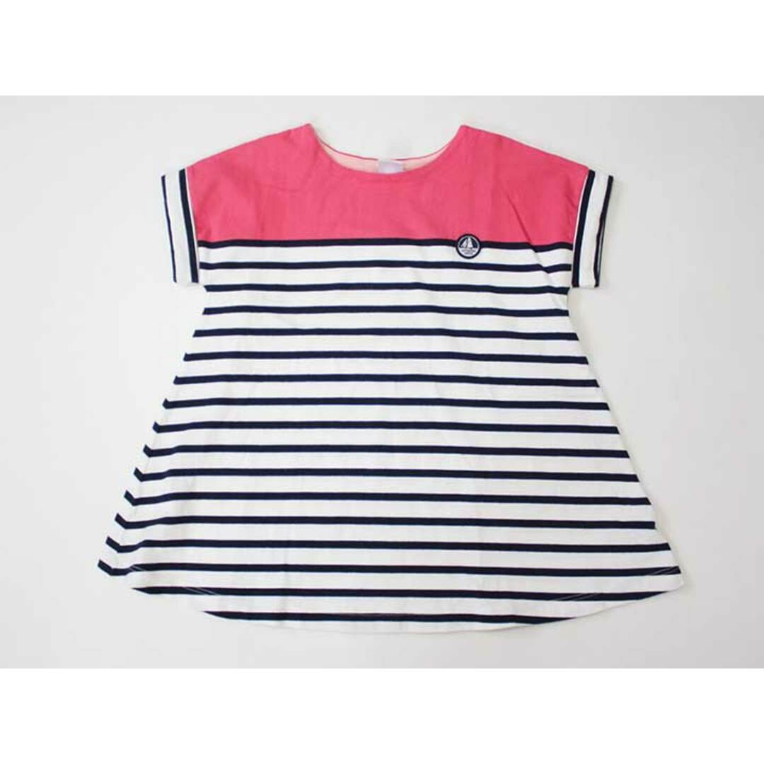 PETIT BATEAU(プチバトー)の【値下げ!】●プチバトー/PETIT BATEAU●95cm 半袖ワンピース ピンク×白系【中古】子供服 キッズ kids 女の子 夏 126022 onepi キッズ/ベビー/マタニティのキッズ服女の子用(90cm~)(ワンピース)の商品写真