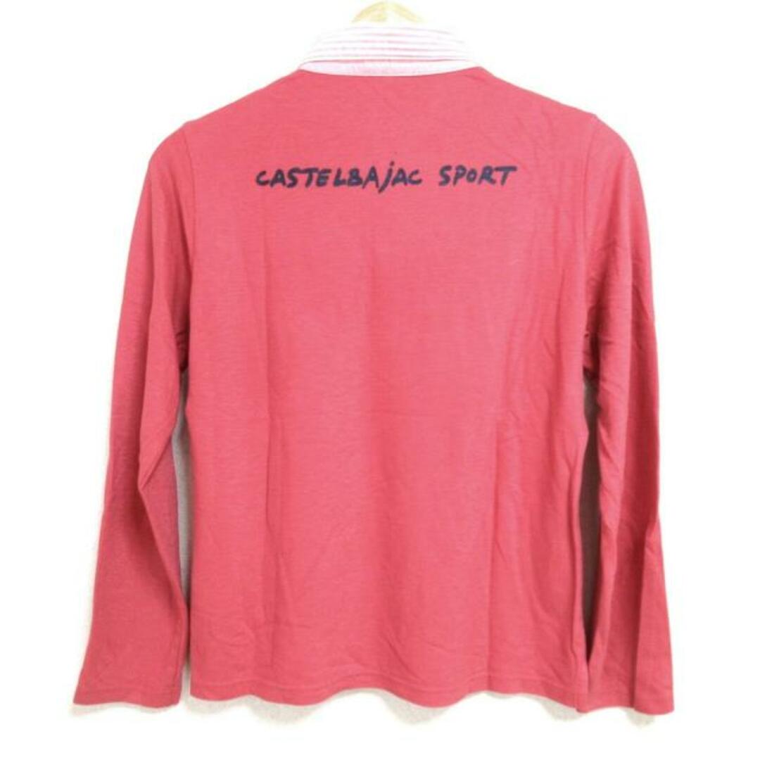 CastelbajacSport(カステルバジャックスポーツ) 長袖ポロシャツ サイズ40 M レディース - ピンク×白×ライトピンク クマ レディースのトップス(ポロシャツ)の商品写真