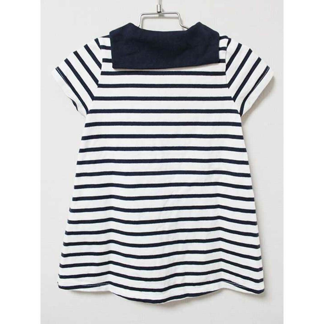 PETIT BATEAU(プチバトー)の《プチバトー/PETIT BATEAU》95cm 半袖ワンピース 白×紺 '21年製【中古】子供服 キッズ kids 女の子 夏 035032 onepi キッズ/ベビー/マタニティのキッズ服女の子用(90cm~)(ワンピース)の商品写真