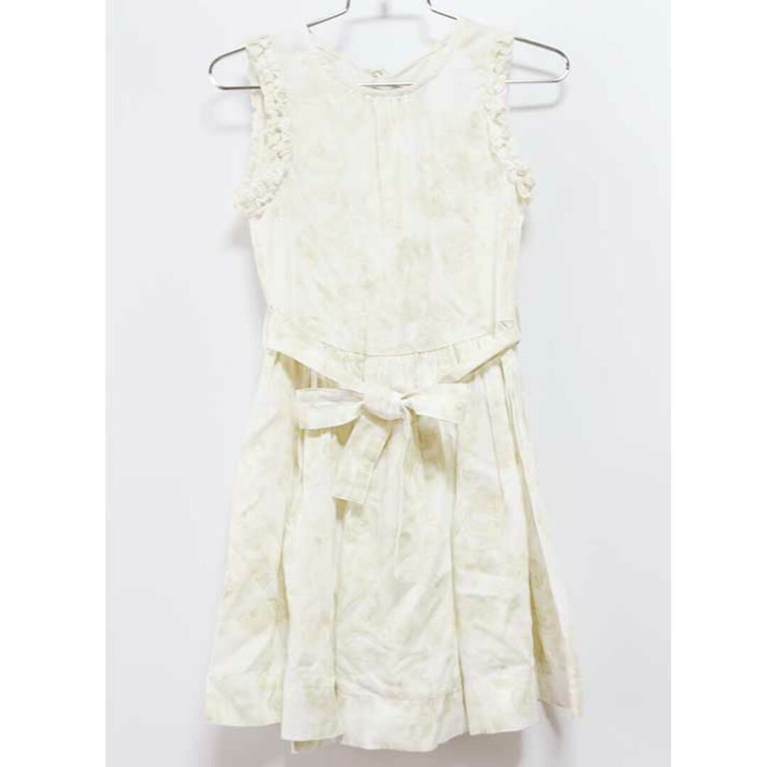 PETIT BATEAU(プチバトー)の‡プチバトー/PETIT BATEAU‡116cm ノースリーブワンピース 白×ベージュ 花柄【中古】子供服 キッズ kids 女の子 夏 716022 onepi キッズ/ベビー/マタニティのキッズ服女の子用(90cm~)(ワンピース)の商品写真