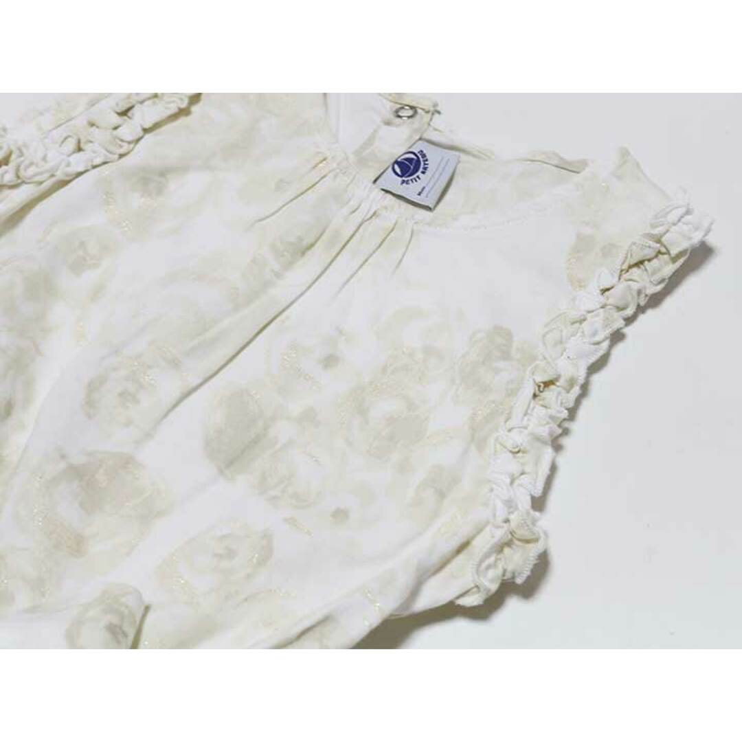 PETIT BATEAU(プチバトー)の‡プチバトー/PETIT BATEAU‡116cm ノースリーブワンピース 白×ベージュ 花柄【中古】子供服 キッズ kids 女の子 夏 716022 onepi キッズ/ベビー/マタニティのキッズ服女の子用(90cm~)(ワンピース)の商品写真