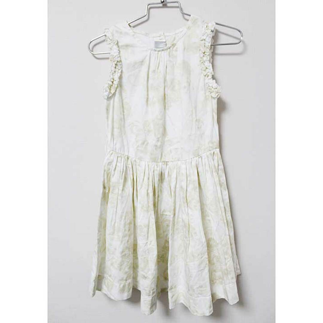 PETIT BATEAU(プチバトー)の《プチバトー/PETIT BATEAU》116cm ノースリーブワンピース 白×ベージュ系【中古】子供服 キッズ kids 女の子 夏 035032 onepi キッズ/ベビー/マタニティのキッズ服女の子用(90cm~)(ワンピース)の商品写真