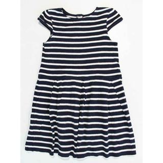 プチバトー(PETIT BATEAU)の《プチバトー/PETIT BATEAU》126cm 半袖ワンピース 紺×白 ボーダー【中古】子供服 キッズ kids 女の子 夏 716022 onepi(ワンピース)