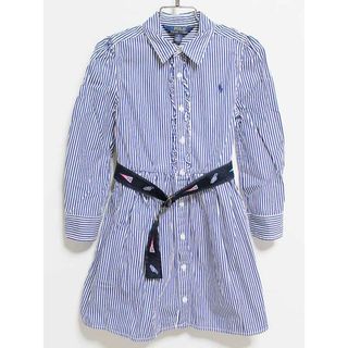 ラルフローレン(Ralph Lauren)の‡ラルフローレン/Ralph Lauren‡120cm 長袖シャツワンピース ブルー×白【中古】子供服 キッズ kids  女の子 春 412032 onepi(ワンピース)